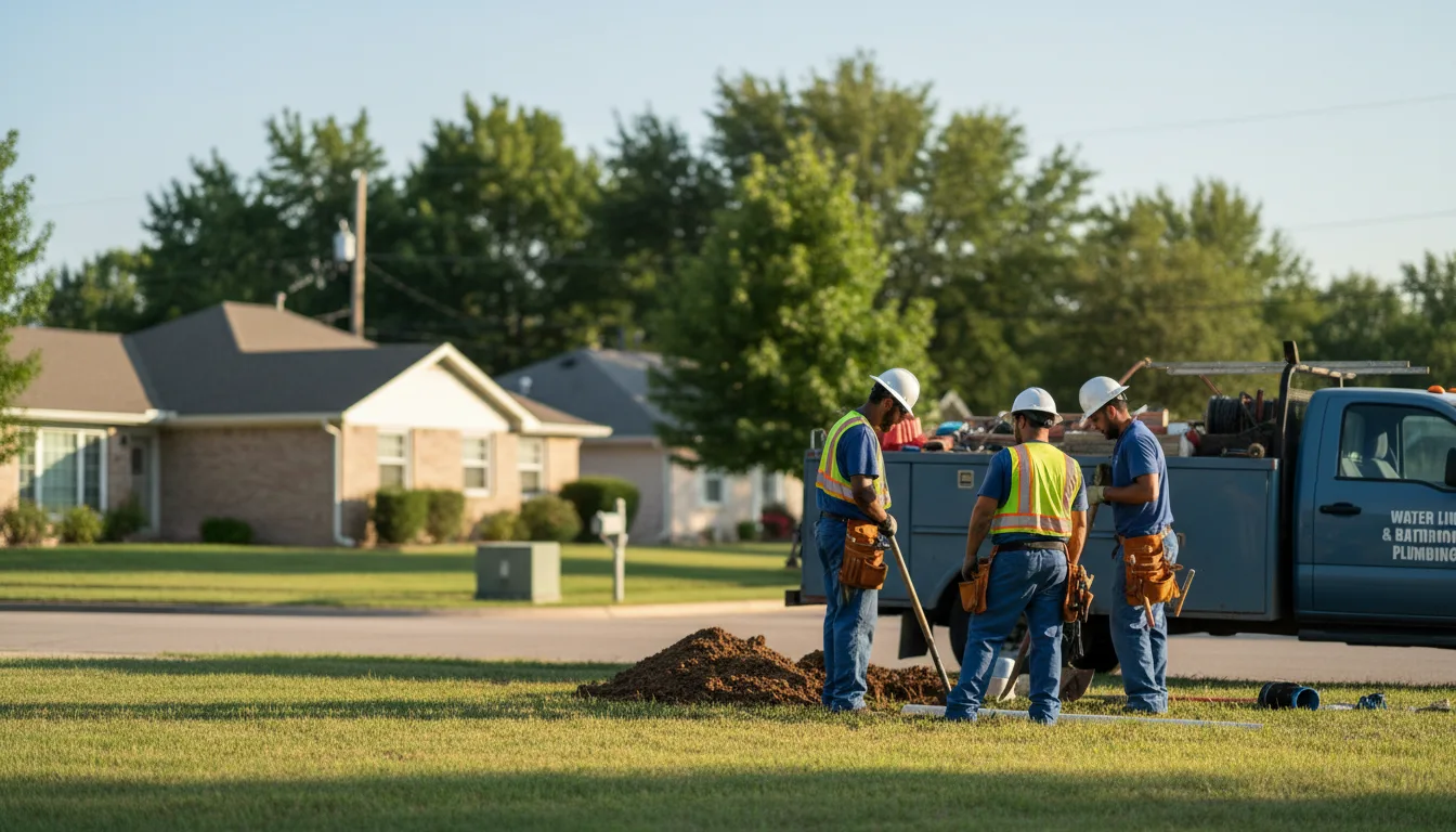 Residential water line and bathroom plumbing service in Karnack, TX